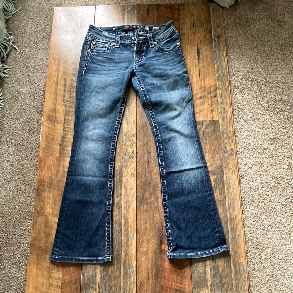 Miss Me Boot Cut Jeans with Embellished Cross Design - Picture 2 of 8